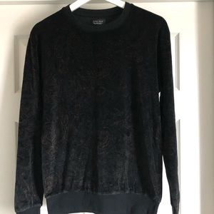 Zara Velour Paisley Sweater